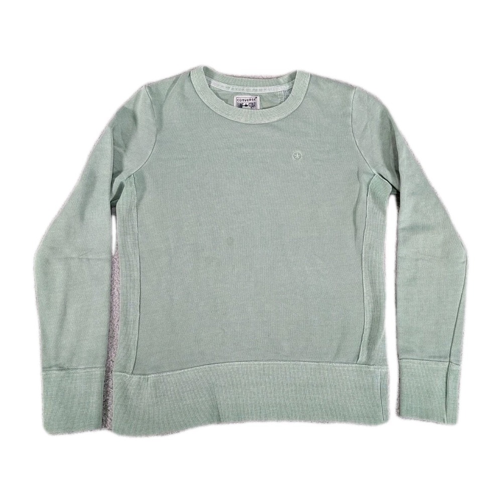 Vintage Converse Sweater Womens Large Mint Green Long Sleeve Pullover Sweatshirt